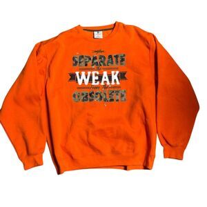Miskeen Originals  Men's 3XL Orange Graphic Sweatshirt Pullover Crew Neck